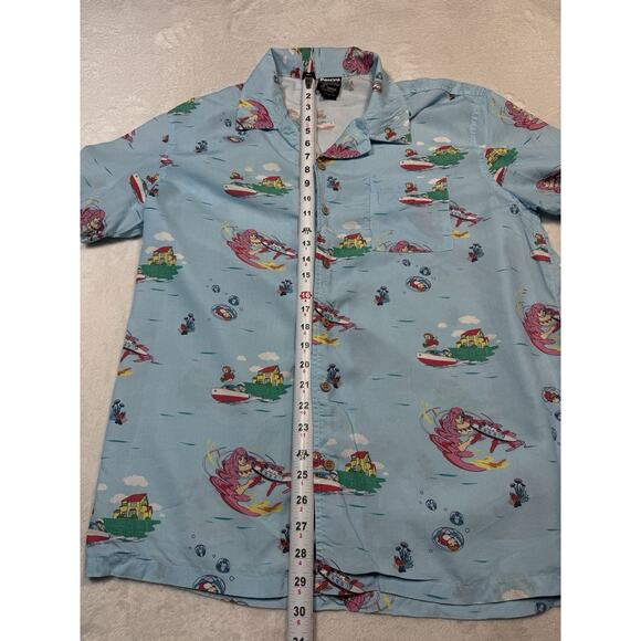 Studio Ghibli PONYO Licensed Button Up Shirt Lyocell Sky Blue Womens Large - Picture 6 of 12